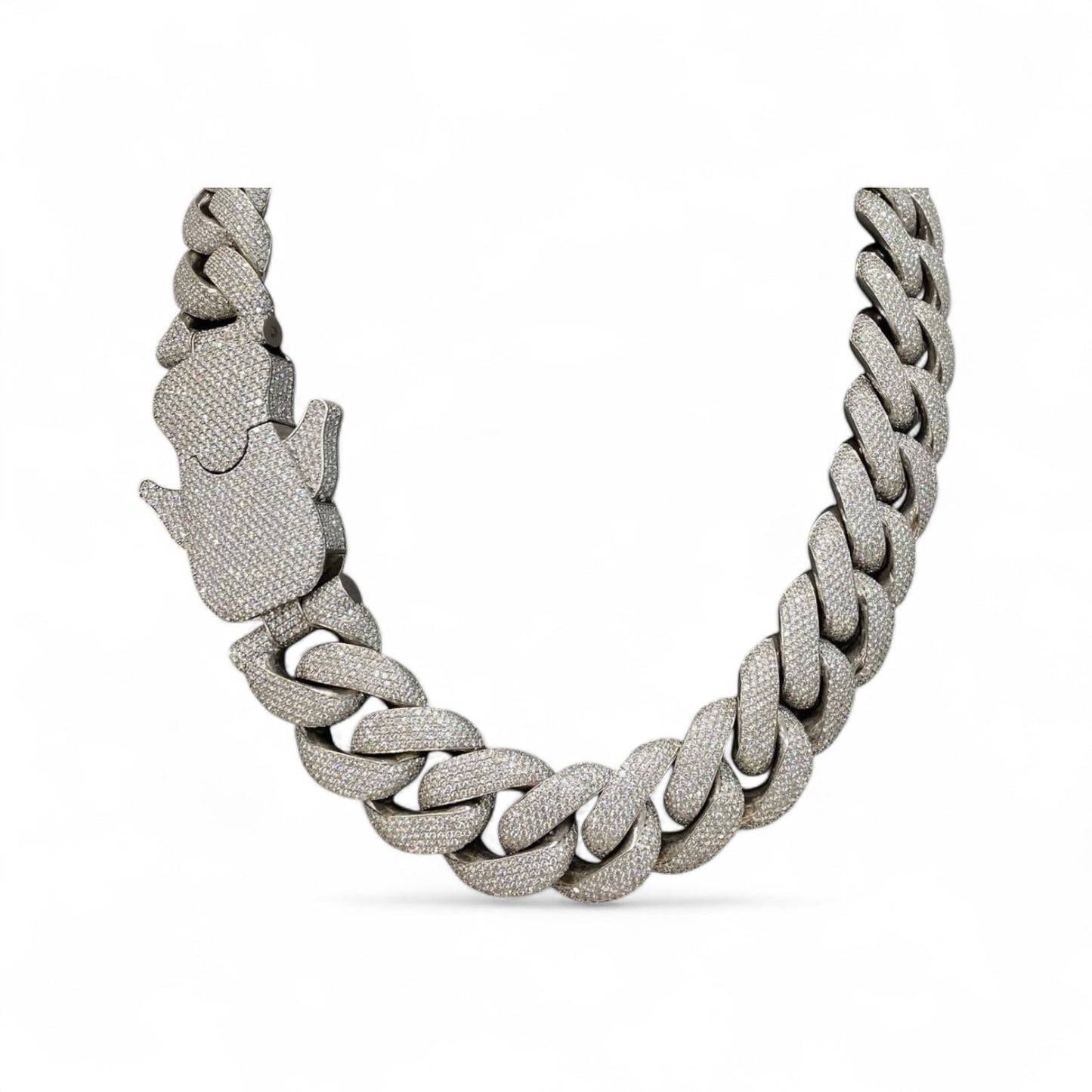 White Gold Plated Moissanite Cuban Chain