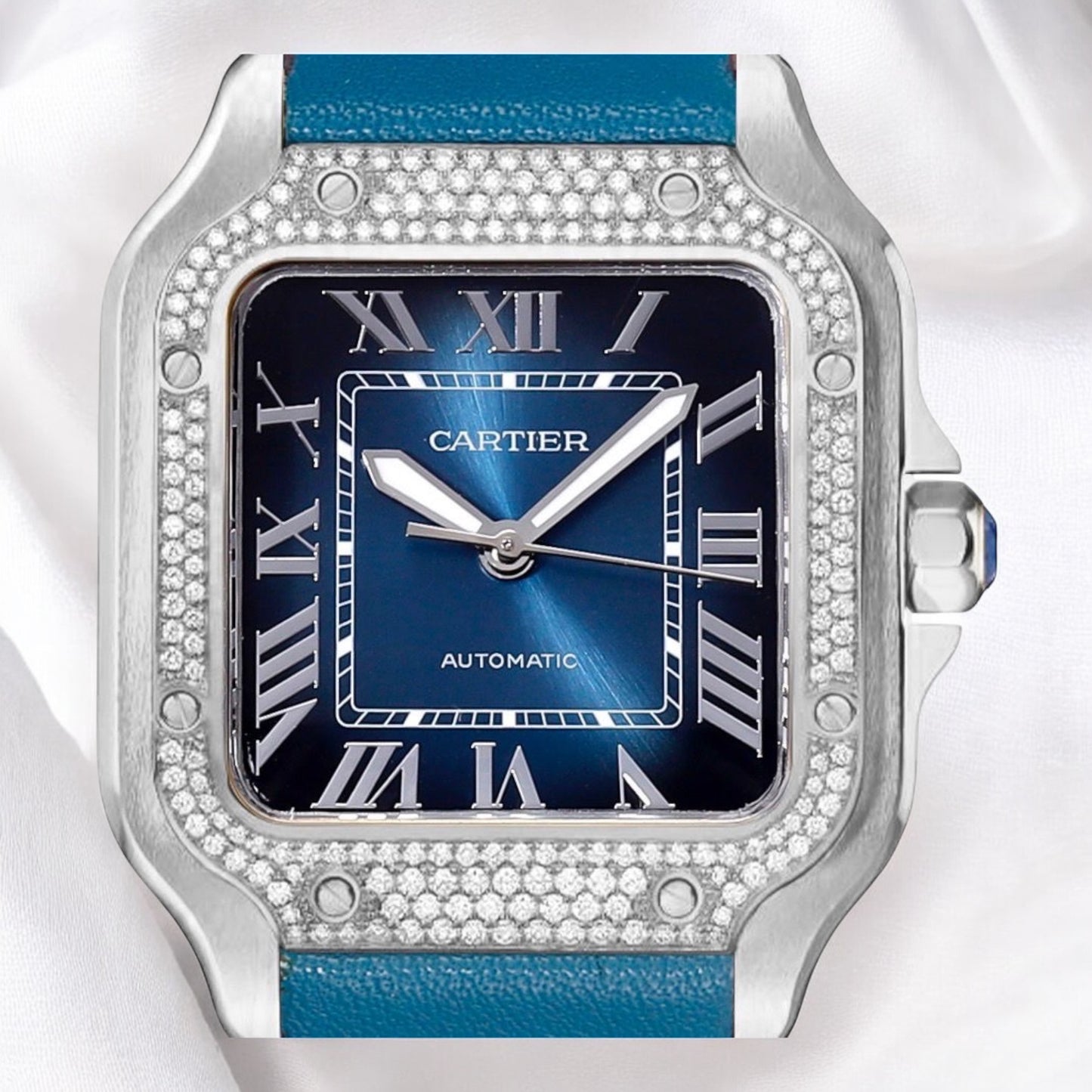 Cartier Santos Iced out