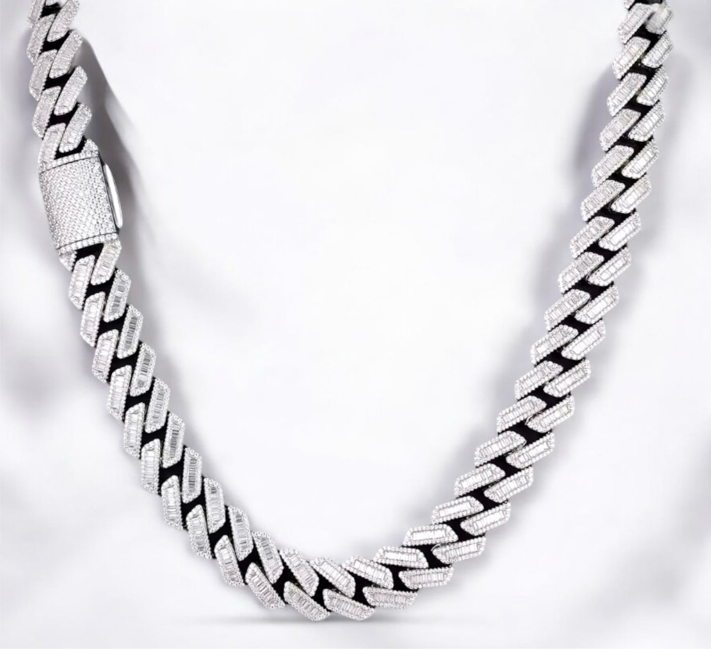 Baguette Cut Cuban Chain/Bracelet