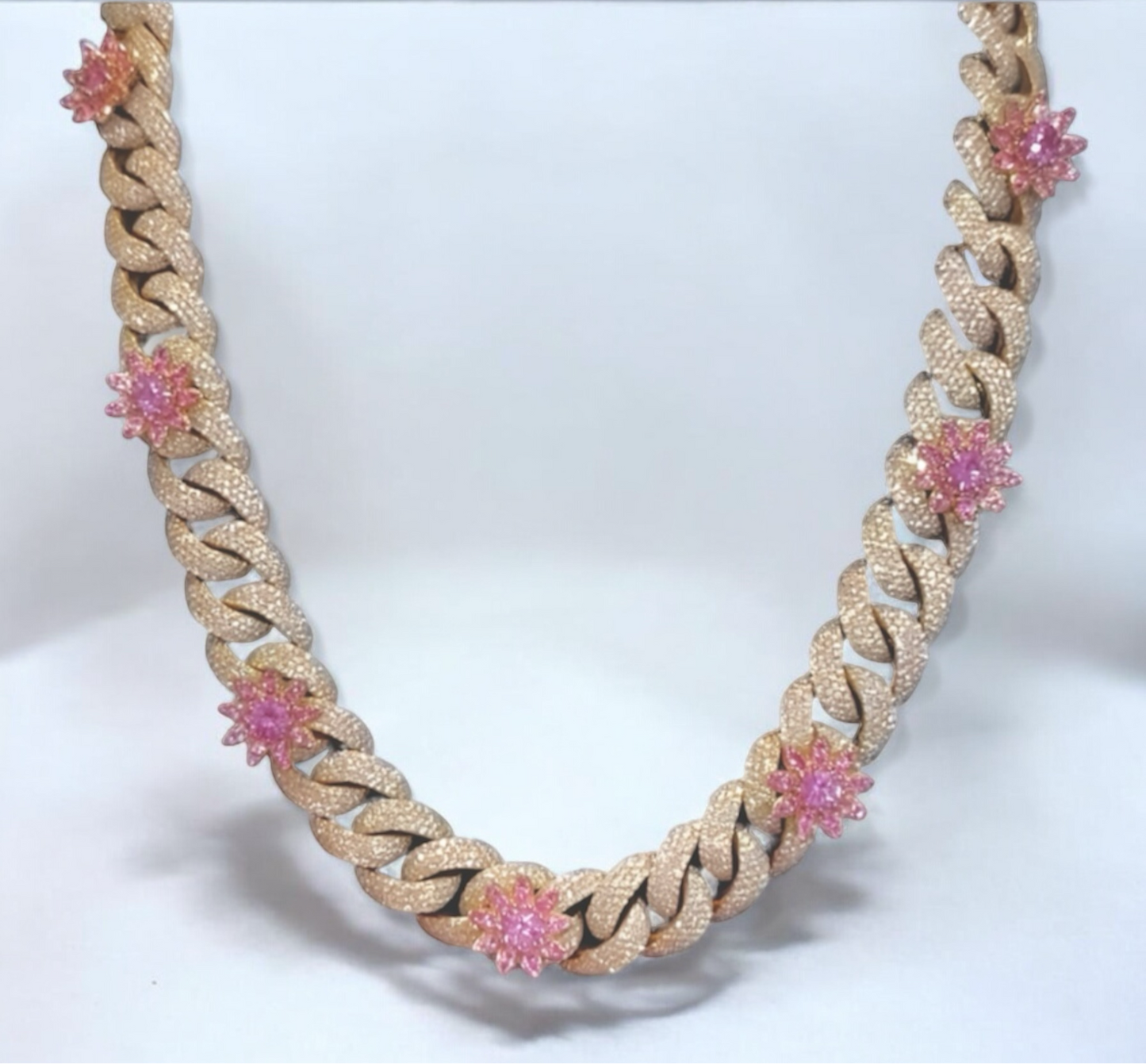 Moissenite Flower Chain