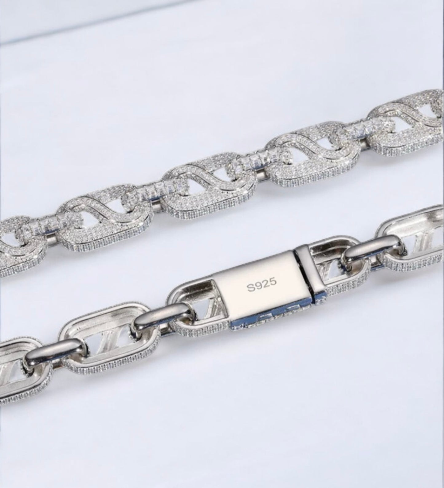 Moissanite Silver Link Chain