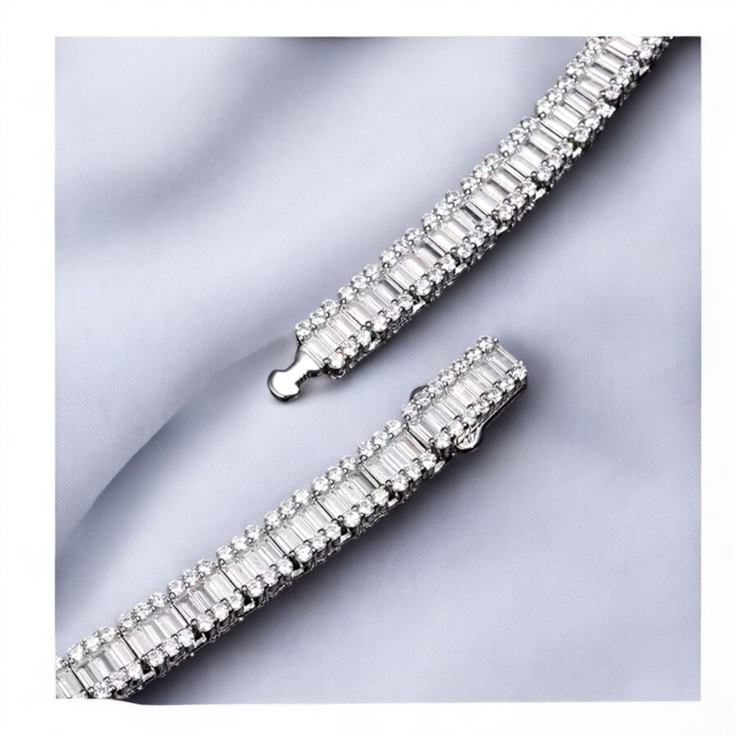 Moissanite Emerald Cut Bracelet