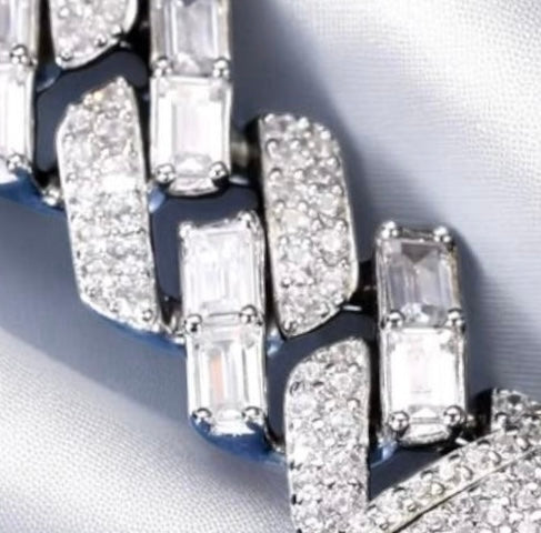 Moissanite Baguette Bracelet/Chain