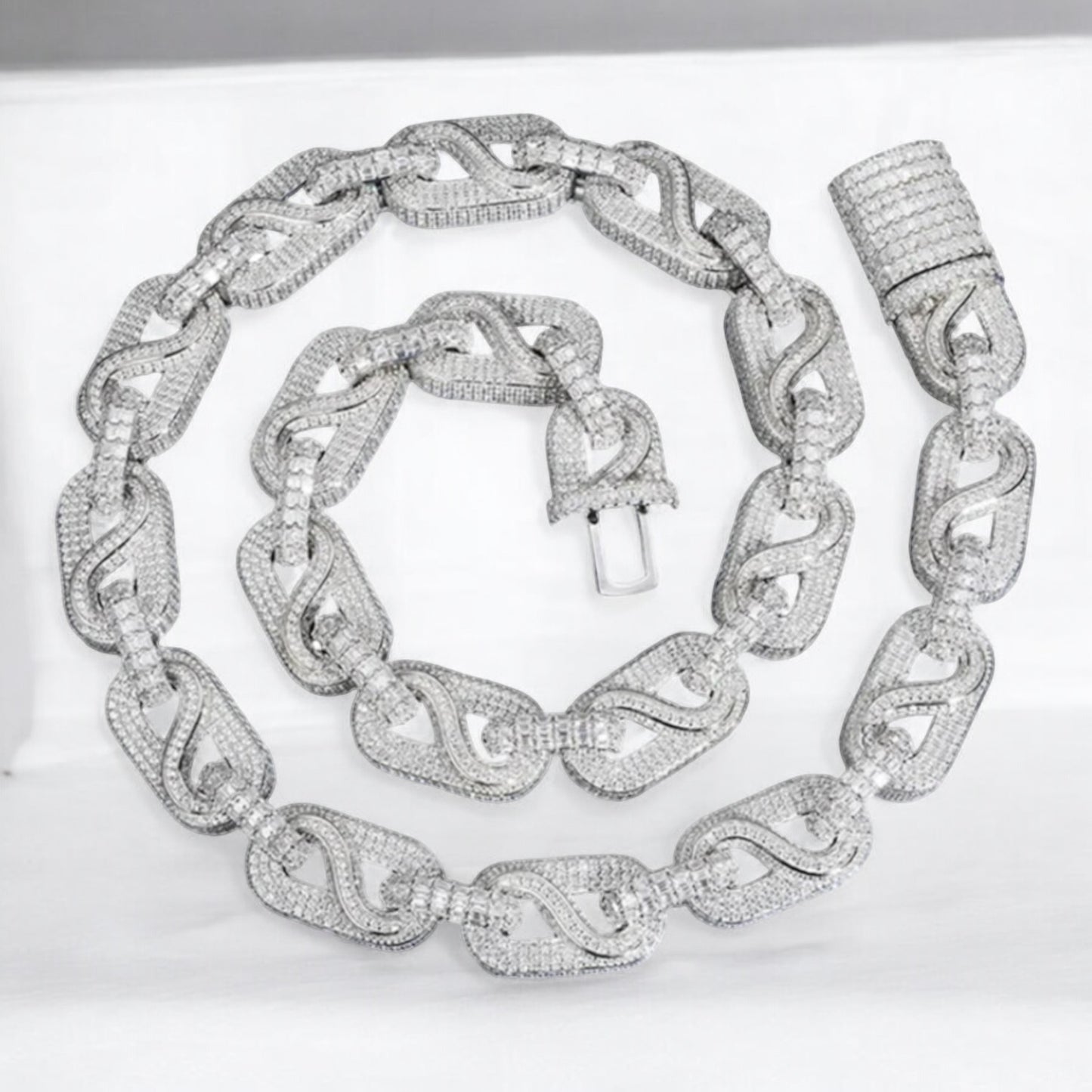 Moissanite Silver Link Chain