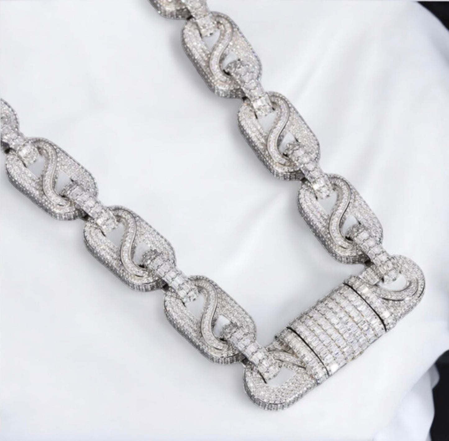 Moissanite Silver Link Chain