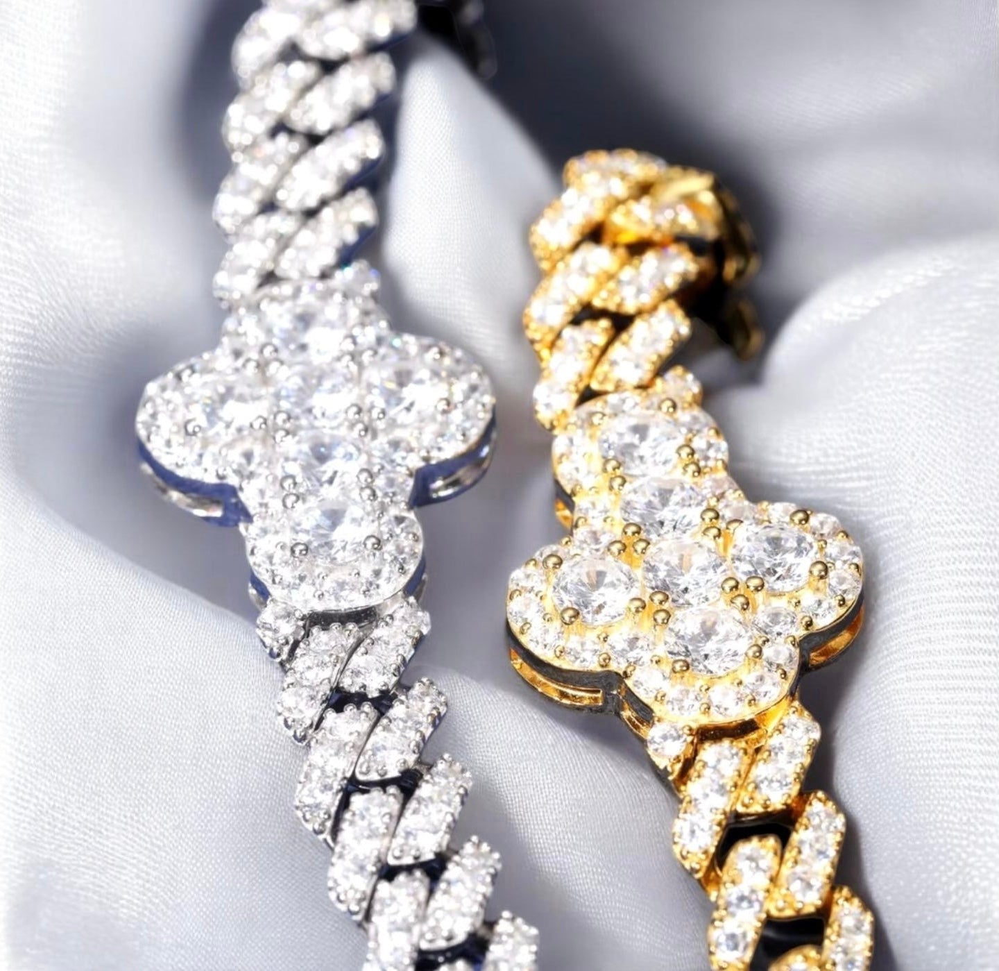 Moissanite Cross Cuban Bracelt