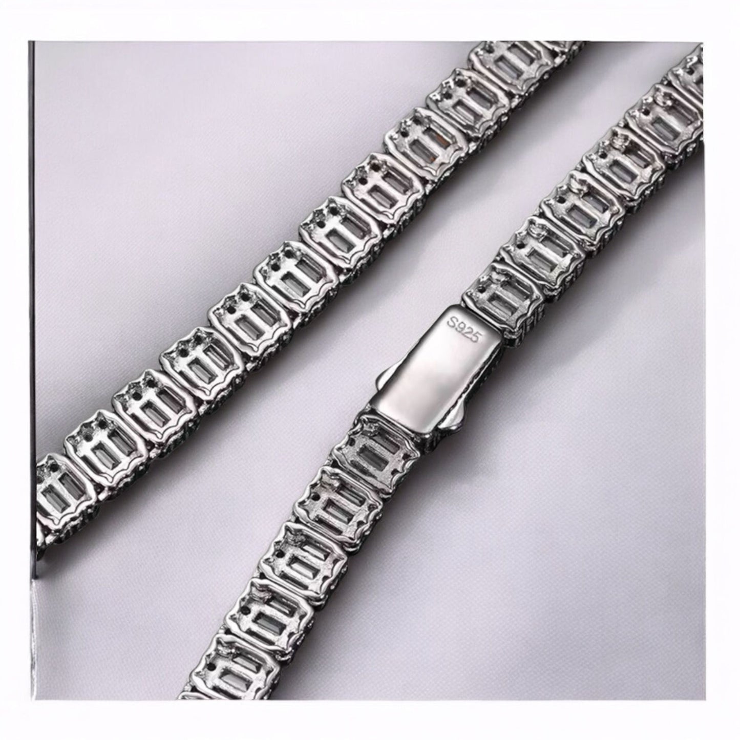 Moissanite Emerald Cut Bracelet
