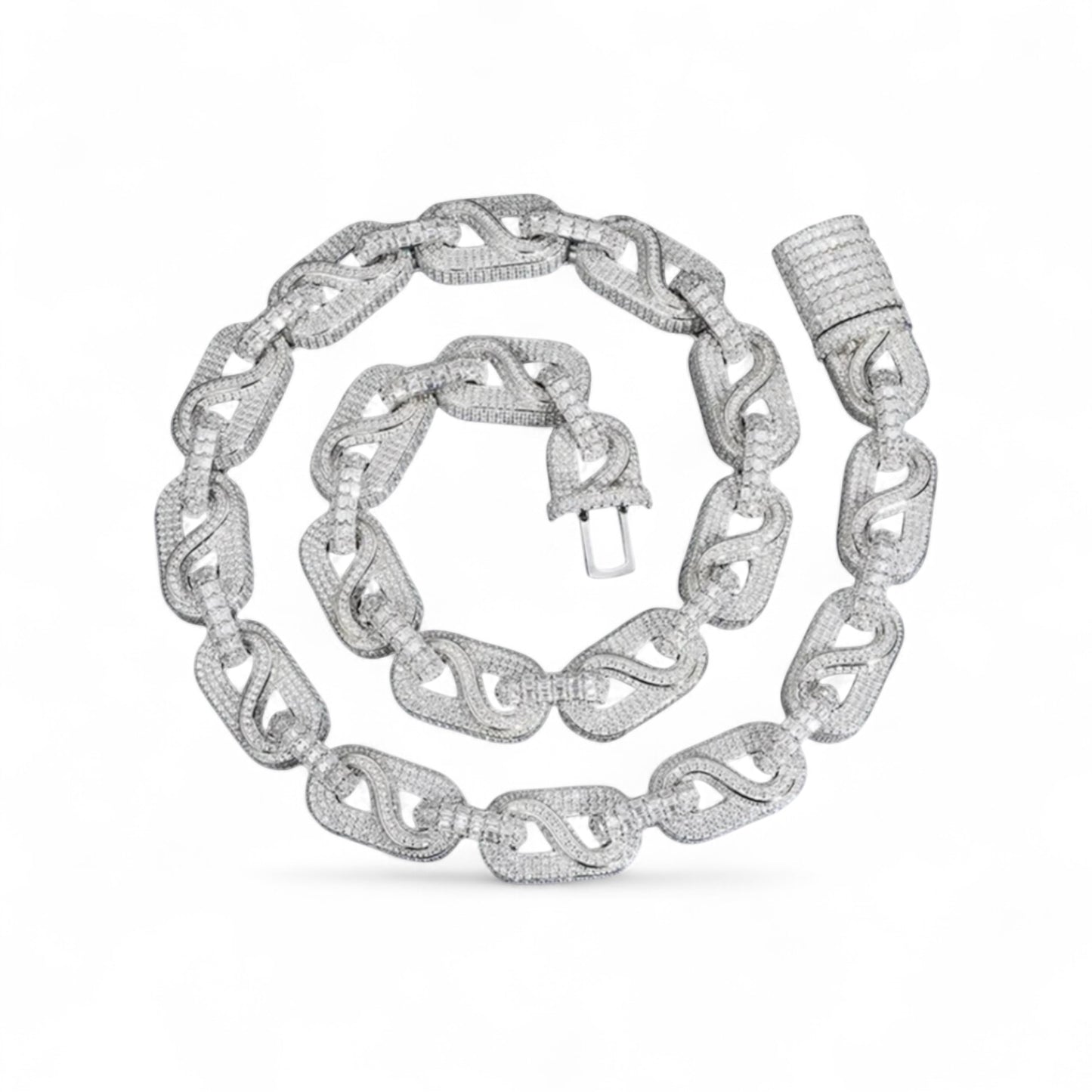 Moissanite Silver Link Chain