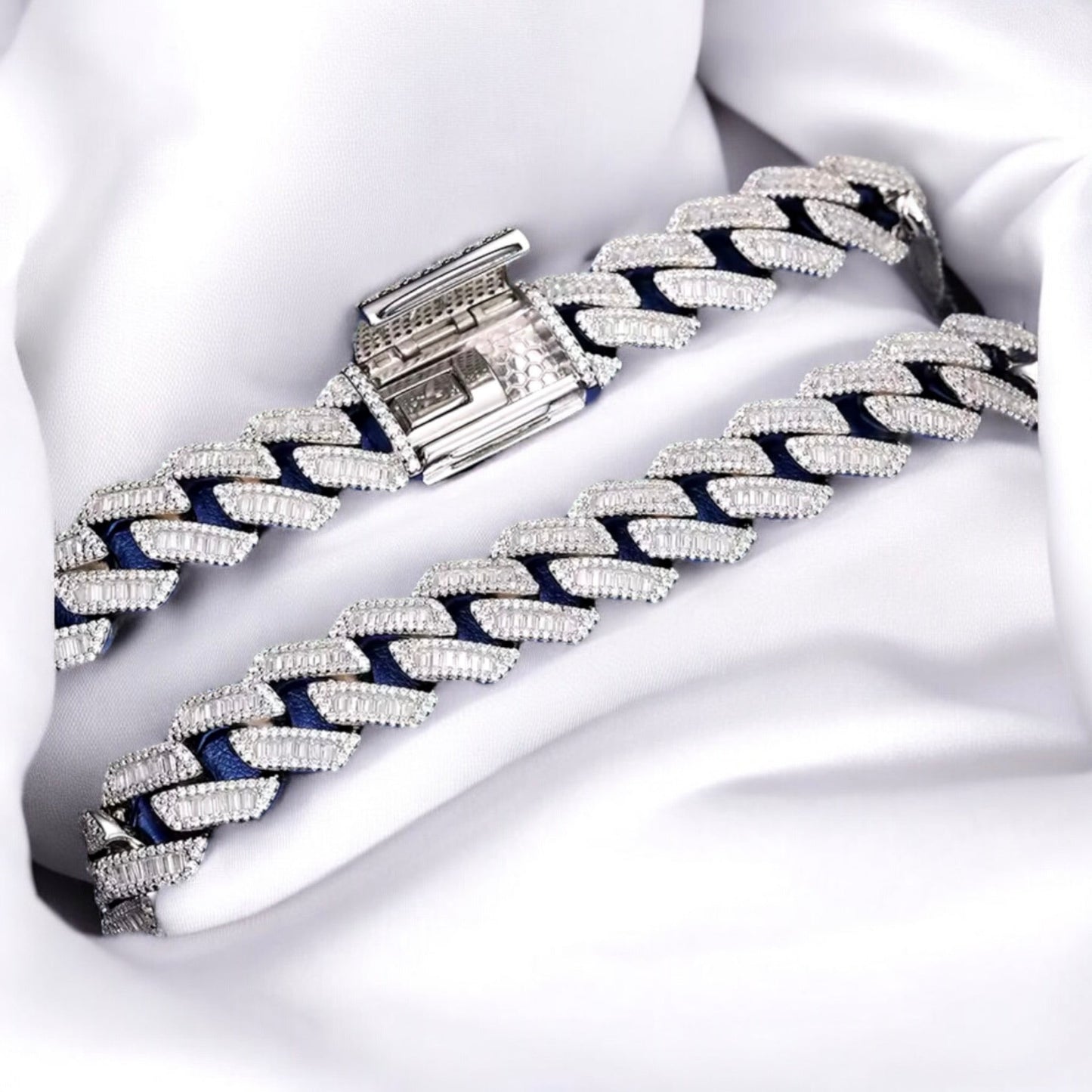 Baguette Cut Cuban Chain/Bracelet
