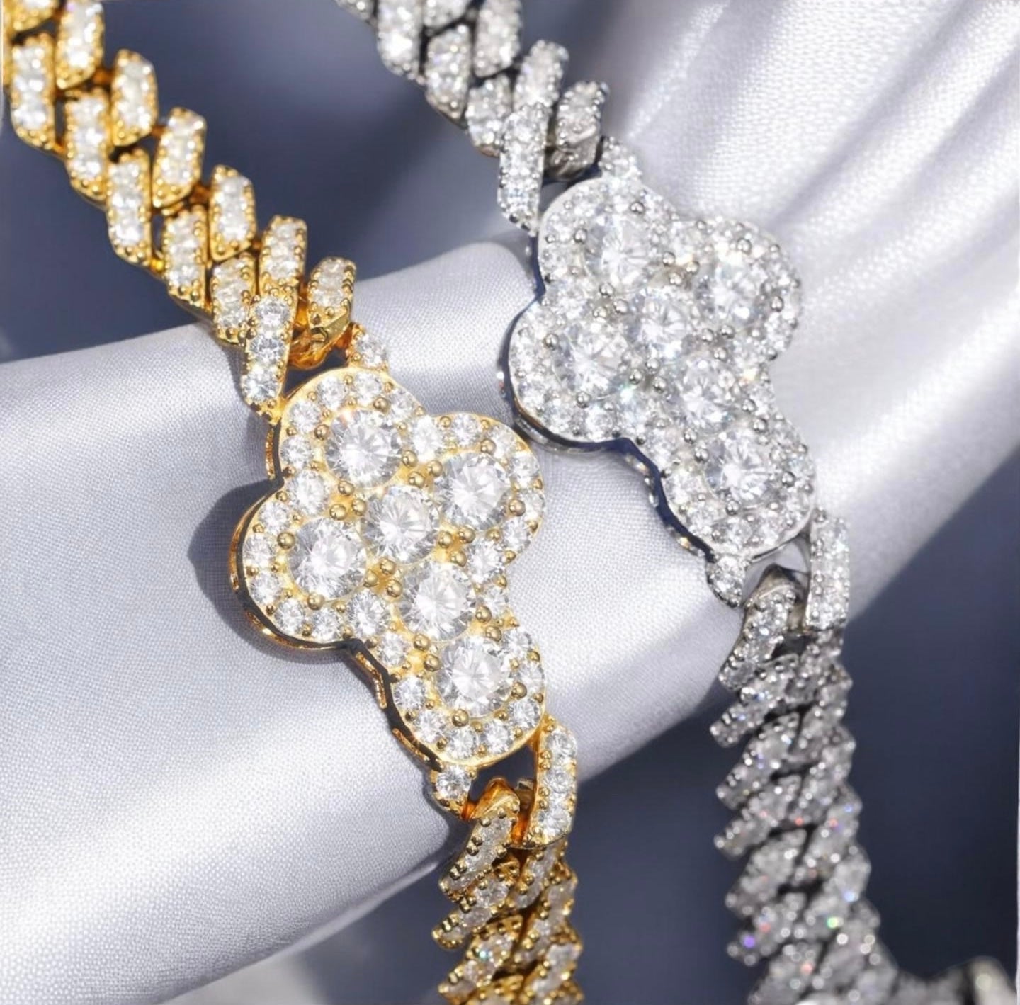 Moissanite Cross Cuban Bracelt
