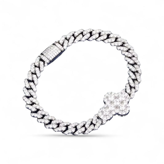 Moissanite Cross Cuban Bracelt