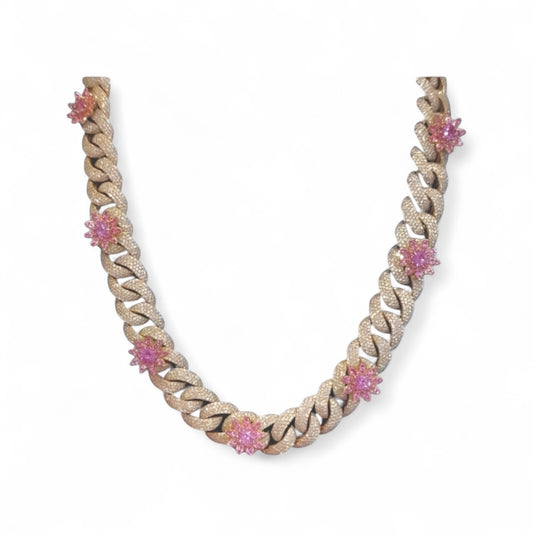 Moissenite Flower Chain